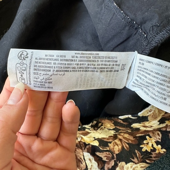 ABERCROMBIE & FITCH Brown and Cream Floral Mini Dress - Picture 9 of 9